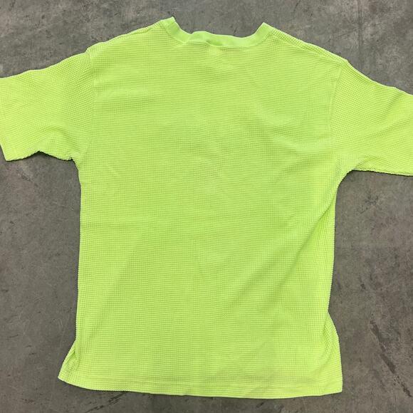 Vintage Y2k New York And Co Waffle Knit Lime Green Embroidered Graphic Tee XL - Picture 2 of 5